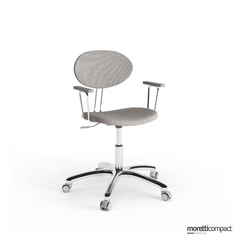 Sedia Flap imbottita con braccioli (basamento Alluminio Lucido)