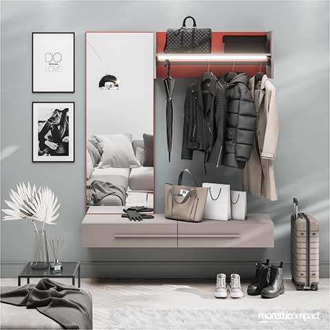 Specchiera Profile, Hatbox e Wallbox sospesi