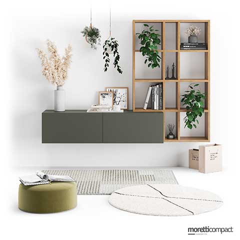 Libreria Outline con Wallbox sospesi