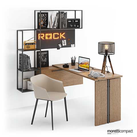 Scrivania a sbalzo con supporto Insert / Wallbox sospeso e contenitori Airframe