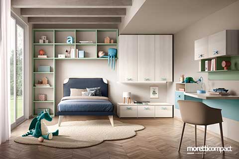 Cameretta con libreria a ponte