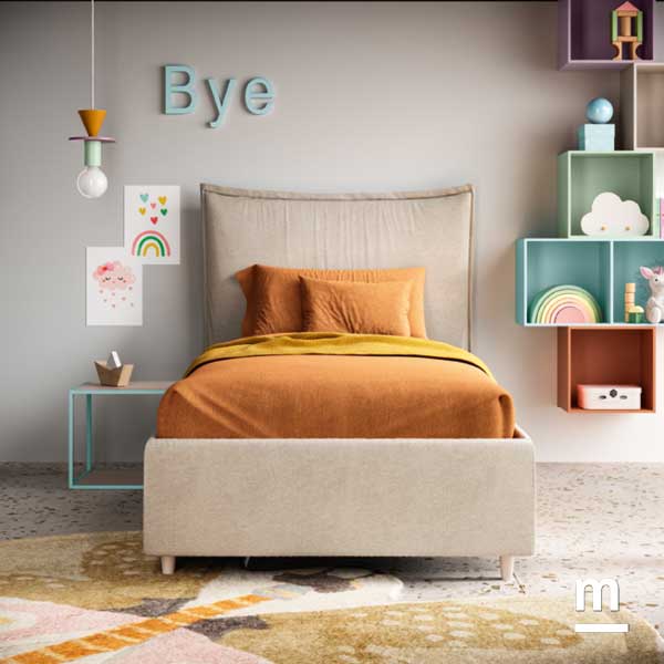 Letto con testata imbottita Hug Letto con testata imbottita Hug