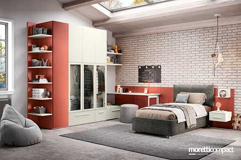 Cameretta con armadio battente e  terminale Open