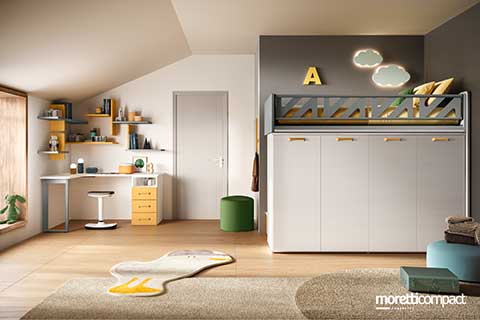 Cameretta con letto a castello Level Smart