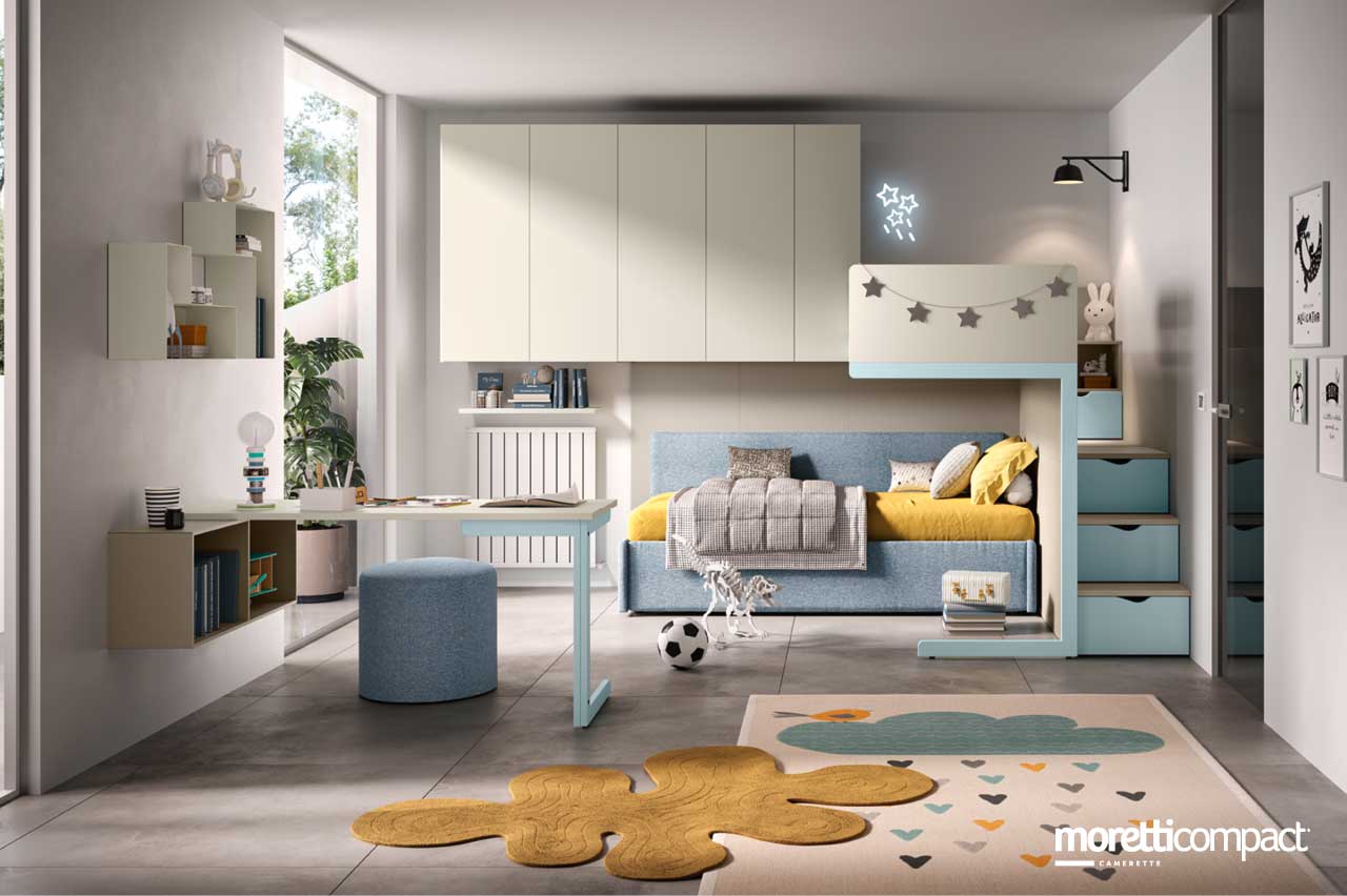 Cameretta con soppalco e divano letto Cameretta con soppalco e divano letto