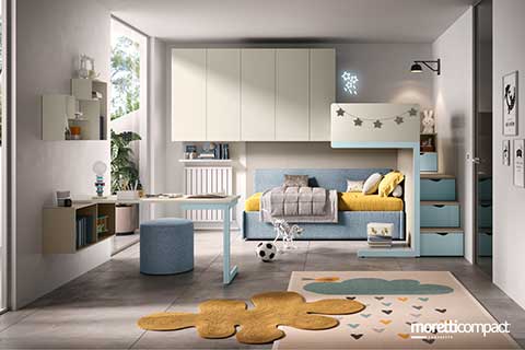 Cameretta con soppalco e divano letto