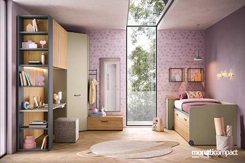 Cameretta con cabina e armadio a ponte