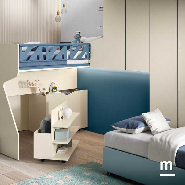 Contenitori con ruote sotto soppalco Contenitori con ruote sotto soppalco