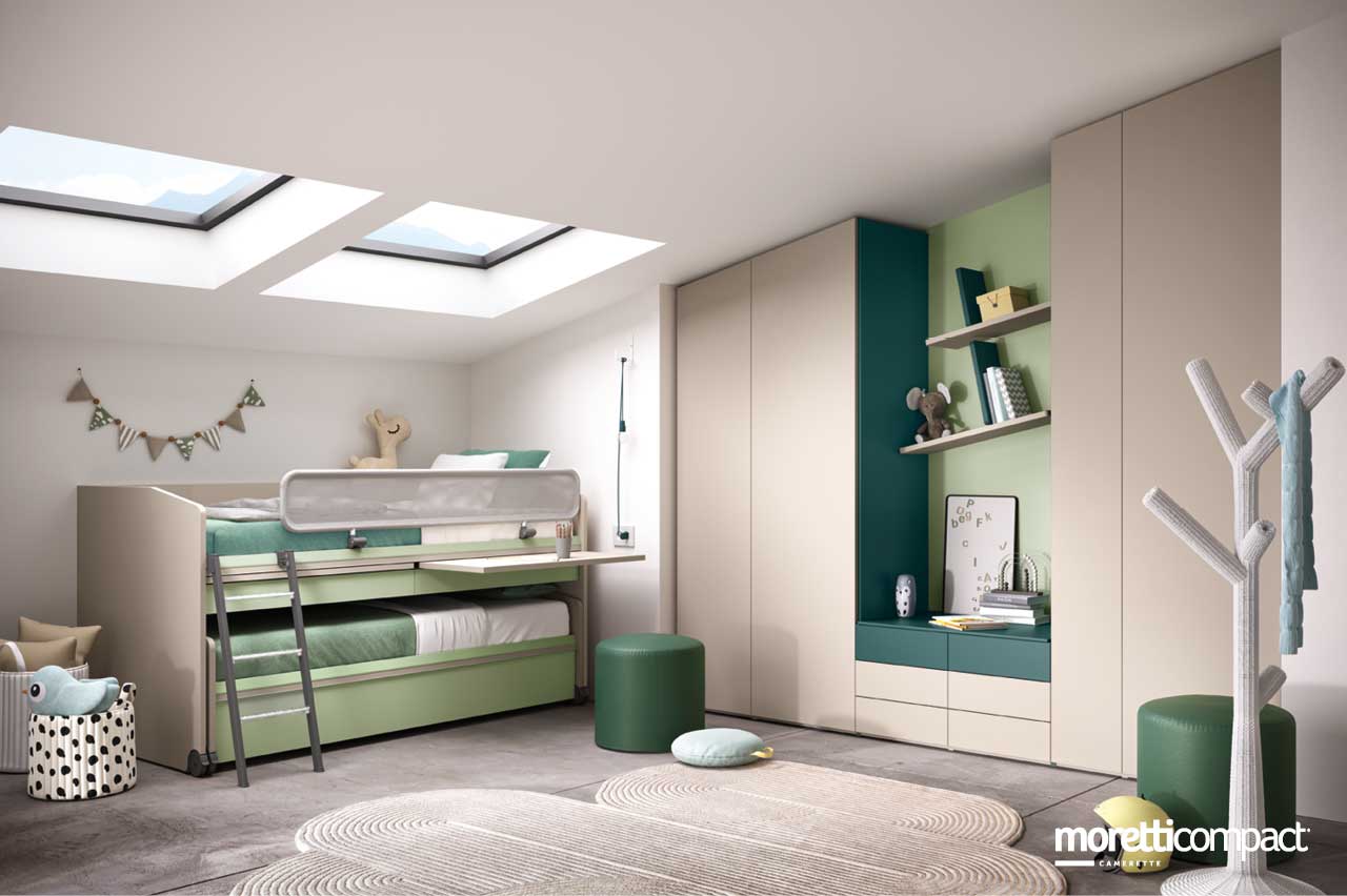 Cameretta con armadio Mansardato Cameretta con armadio Mansardato