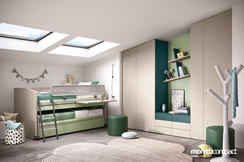 Cameretta con armadio Mansardato