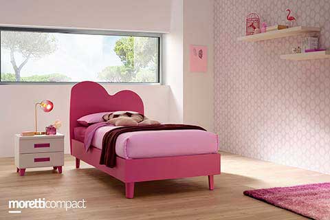 Letto singolo con testiera SC120 di Moretti Compact