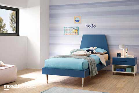 Letto singolo con testiera SC120 di Moretti Compact