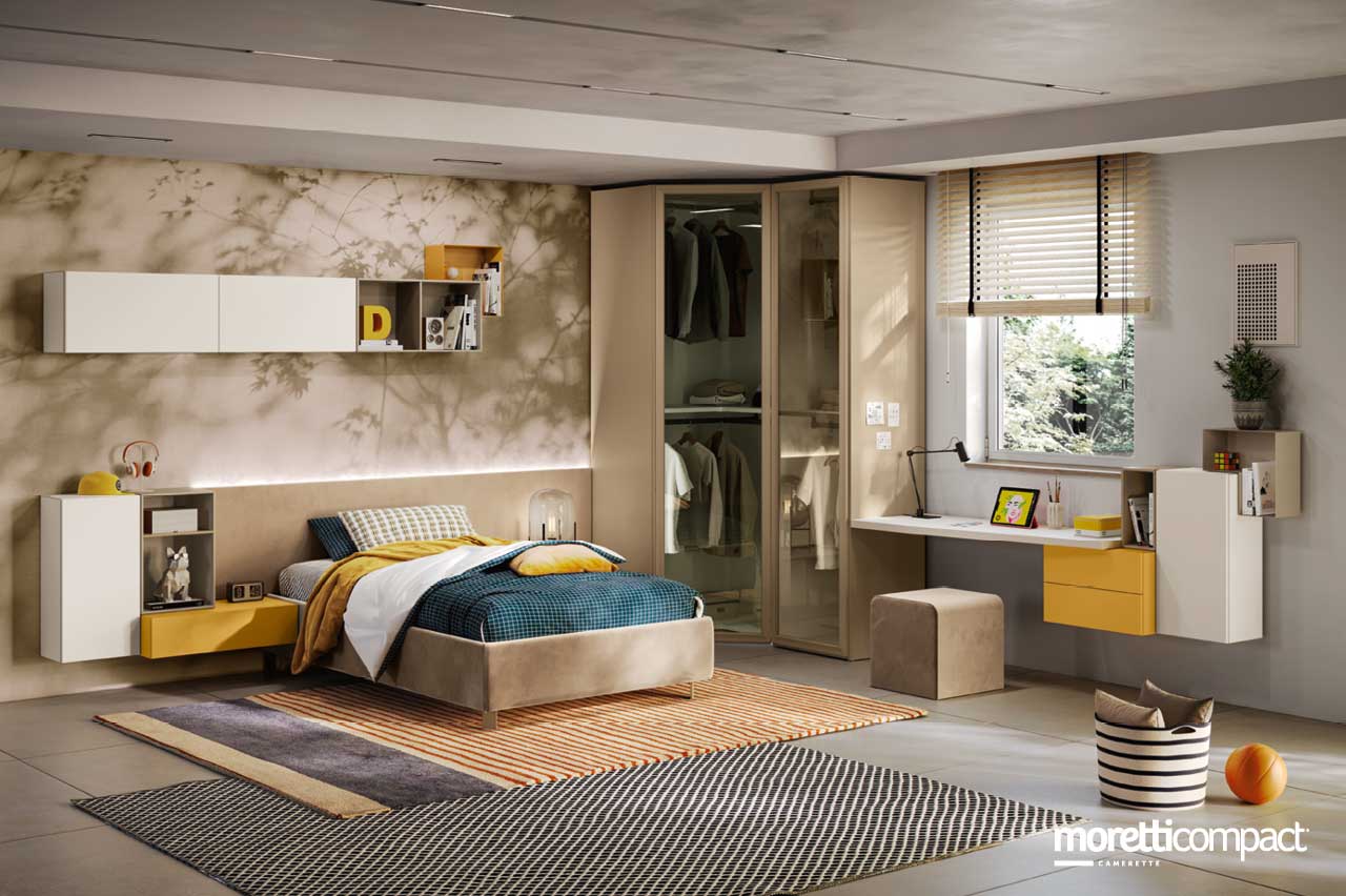 Camera con cabina armadio ad anta vetrina Camera con cabina armadio ad anta vetrina