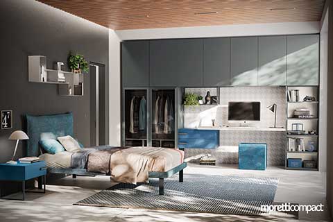 Camera con armadio a ponte e scrivania Camera con armadio a ponte e scrivania