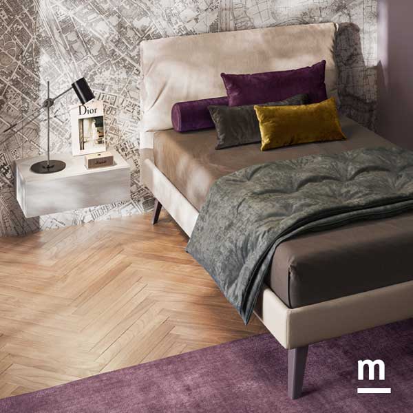 Letto imbottito con testata Ginger Letto imbottito con testata Ginger