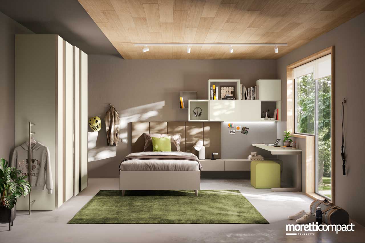 Camera con armadio ad ante scorrevoli Line