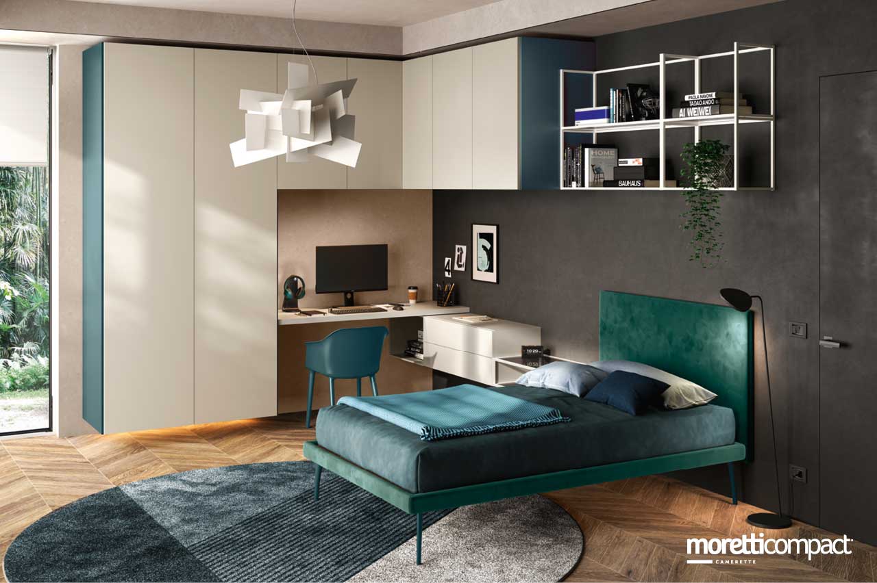 Camera con armadio a ponte sospeso Fly